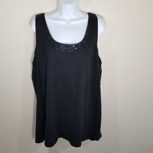 EILEEN FISHER WOMEN scoop neck tank w/sequins